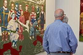 Visitantes de la exposición "Eugenio Chicano Siempre". Museo de Málaga. Junio de 2021