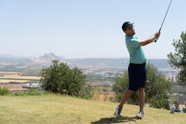 Jugada en el Campeonato Europeo de Golf Universitario. Antequera. Junio de 2019