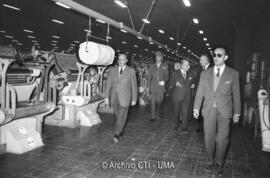 Visita de autoridades con motivo de la inauguración oficial de lndustrias Textiles del Guadalhorce, INTELHORCE. Málaga. Febrero de 1963