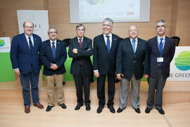 Foto de grupo tras el XVI Encuentro de rectores del Grupo Tordesillas. Edificio The Green Ray. Octubre de 2015