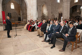 Javier Ramírez presenta el documental "Kristina, princesa de Noruega" en su estreno. Covarrubias, Burgos. Octubre de 2015