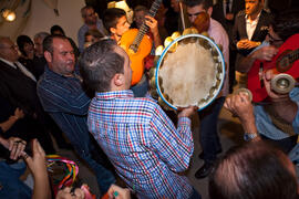 Fiesta posterior a la entrega de la Medalla de la Ciudad y del título de Hijo Predilecto a Eugenio Chicano. Ayuntamiento de Málaga. Octubre de 2014