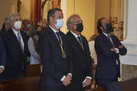 Pablo Atencia Robledo y José María Martín Delgado. Misa de Lunes Santo de la Cofradía de los Estudiantes. Iglesia de San Agustín. Abril de 2022