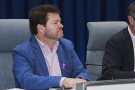 Juan José Hinojosa. Debate electoral entre los candidatos a Rector de la Universidad de Málaga. Escuela Técnica Superior de Ingeniería Informática y Telecomunicaciones. Noviembre de 2023