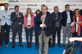 José Ángel Narváez Bueno. Inauguración de las Jornadas de Puertas Abiertas de la Universidad de Málaga. Complejo Polideportivo Universitario. Abril de 2016