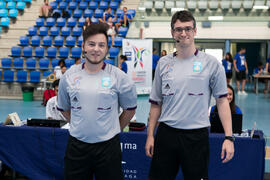 Árbitros del partido Universidad de Colonia - Universidad de Aksaray. Categoría femenina. Campeonato Europeo Universitario de Balonmano. Antequera. Julio de 2017