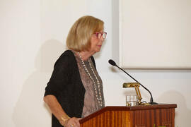 Intervención de Adelaida de la Calle. Homenaje al personal que cumple 25 años al servicio de la Universidad de Málaga y al personal jubilado. Paraninfo. Julio de 2013