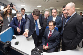 Visita de José Antonio Nieto, Secretario de Estado de Seguridad, a Aeorum. Edificio de Institutos Universitarios. Febrero de 2017