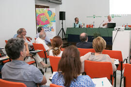 Conferencia de Juan Antonio Corbalán. Curso "El aceite de oliva, salud, cultura y riqueza de los pueblos mediterráneos". Cursos de Verano de la Universidad de Málaga. Vélez Málaga. Julio de 2018