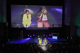 Alessandra García y Esty Quesada. Gala de de inauguración de la 33ª edición de Fancine de la Universidad de Málaga. Cine Albéniz. Noviembre de 2023