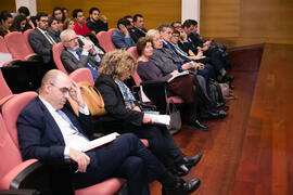Asistentes a la relatoria final. Jornada "Brexit y Gibraltar. Un reto con oportunidades conjuntas". Edificio del Rectorado. Febrero de 2017
