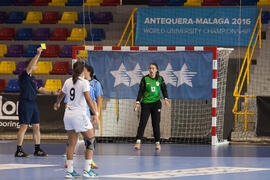 Partido Uruguay - República Checa. Categoría femenina. Campeonato del Mundo Universitario de Balonmano. Antequera. Junio de 2016