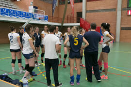 Partido femenino UCAM - Universidad Carlos III. Campeonato de España Universitario de Voleibol. Complejo Polideportivo Universitario. Abril de 2018