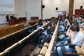 Conferencia de José María Gay de Liébana "La economía y las cuentas del fútbol europeo". Paraninfo. Abril de 2016