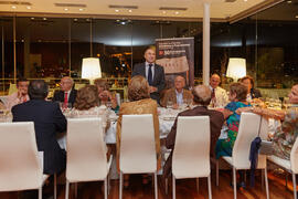 Intervención de Eugenio Luque. Cena homenaje al profesorado y PAS jubilado de la Facultad de Económicas. Hotel AC Málaga Palacio. Septiembre de 2014