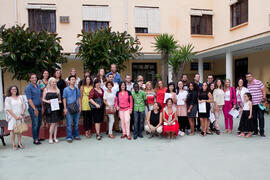 Foto de grupo tras la graduación de los alumnos del CIE de la Universidad de Málaga. Centro Internacional de Español. Septiembre de 2014
