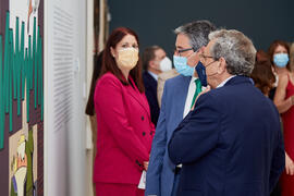 José Ángel Narváez y José Francisco Salado. Inauguración de la exposición "Eugenio Chicano Siempre". Museo de Málaga. Mayo de 2021