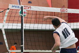 Partido masculino Universidad de Málaga - Universidad de Vigo. Campeonato de España Universitario de Voleibol. Complejo Polideportivo Universitario. Abril de 2018