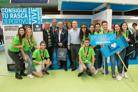 José Ángel Narváez en el estand de Deporte Universitario. Jornadas de Puertas Abiertas de la Universidad de Málaga. Complejo Polideportivo Universitario. Abril de 2018