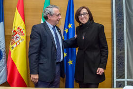Toma de Posesión de Lourdes Rubio Valverde como nueva profesora titular del Departamento de Biología Vegetal de la Universidad de Málaga. Edificio del Rectorado. Febrero de 2018