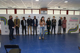 Dolores Caetano presenta la Jornada de Puertas Abiertas de la Universidad de Málaga. Complejo Polideportivo Universitario. Marzo de 2022