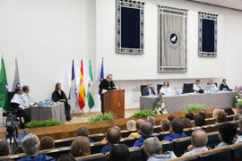Investidura como Doctor "Honoris Causa" de Antonio Soler por la Facultad de Filosofía y Letras de la Universidad de Málaga. Paraninfo. Junio de 2016