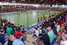 Partido Brasil contra España. 14º Campeonato del Mundo Universitario de Fútbol Sala 2014 (FUTSAL). Antequera. Julio de 2014
