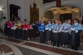 Asistentes a la Apertura del Curso Académico 2022/2023 de la Universidad de Sevilla y entrega de su medalla de oro a la Universidad de Málaga. Iglesia de la Anunciación, Sevilla. Septiembre de 2022