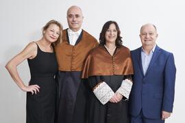 Retrato de grupo previo a la investidura de Andrea Goldsmith como doctora "Honoris Causa" por la Escuela Técnica Superior de Ingeniería de Telecomunicación de la Universidad de Málaga. Paraninfo. Octubre de 2024