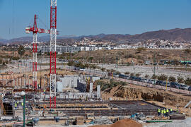 Obras de la nueva Facultad de Turismo. Campus de Teatinos. Febrero de 2022