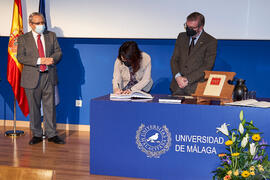 Toma de posesión de María del Carmen Barajas Esteban como nueva profesora titular del Área de Psicología Evolutiva y de la Educación de la Universidad de Málaga. Paraninfo. Diciembre de 2021