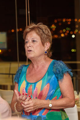 Intervención de Guillermina Martín Reyes. Cena homenaje al profesorado y PAS jubilado de la Facultad de Económicas. Hotel AC Málaga Palacio. Septiembre de 2014