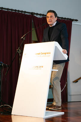 José Ortiz. Inauguración Touriscape, I Congreso Internacional de Turismo Transversal y Paisaje. Centro Cultural Palo Ruiz Picasso de Torremolinos. Febrero de 2018