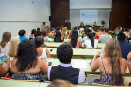 Intervención de Gaspar Garrote. Graduación de los alumnos del CIE de la Universidad de Málaga. Centro Internacional de Español. Julio de 2014