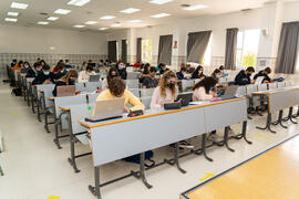 Aula de la Facultad de Derecho de la Universidad de Málaga. Campus de Teatinos. Octubre de 2020