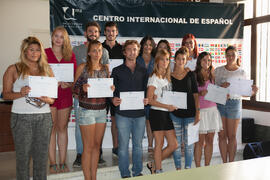 Graduación del alumnado del CIE de la Universidad de Málaga. Centro Internacional de Español. Septiembre de 2015