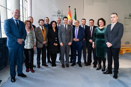Foto de grupo. Toma de posesión de D. José Ángel Narváez Bueno como Rector de la Universidad de Málaga. Palacio de San Telmo, Sevilla. Enero de 2020