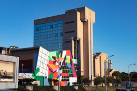 Edificio del Instituto de Investigación y Biblioteca de I+D. Campus de Teatinos. Diciembre de 2020