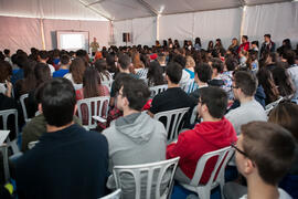 Charla informativa. Jornadas de Puertas Abiertas de la Universidad de Málaga. Complejo Polideportivo Universitario. Abril de 2016