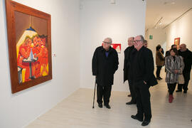 Eugenio Chicano, Buly y José Juan Díaz Trillo. Inauguración de la exposición "Inventario", de Buly. Centro de Arte Contemporáneo Francisco Hernández, Vélez-Málaga. Diciembre de 2018