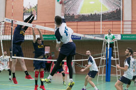 Partido UCAM - Universidad de Almería. Campeonato de España Universitario de Voleibol. Complejo Polideportivo Universitario. Abril de 2018