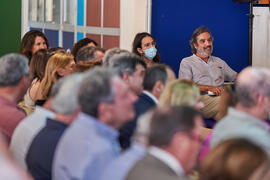 Inauguración del mural de Ángel Idígoras en la Facultad de Ciencias Económicas y Empresariales de la Universidad de Málaga. Campus de El Ejido. Junio de 2022