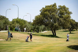 Golfistas en el campo. Campeonato Europeo de Golf Universitario. Antequera. Junio de 2019