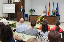 José Ángel Narváez en la graduación de alumnos del CIE-UMA el Día del Español. Centro Internacional de Español de la Universidad de Málaga. Junio de 2016