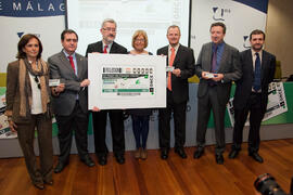 Presentación Cupón de la ONCE dedicado a "Andalucía Tech" de la Universidad de Málaga. Rectorado. Enero de 2012