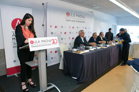 Intervención de María Teresa Fernández. Desayuno Informativo de Aula Magna con motivo de su XX Aniversario. Consejo de Estudios Sociales y Comercio de la Universidad de Málaga. Mayo de 2018