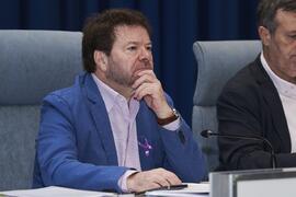 Juan José Hinojosa. Debate electoral entre los candidatos a Rector de la Universidad de Málaga. Escuela Técnica Superior de Ingeniería Informática y Telecomunicaciones. Noviembre de 2023