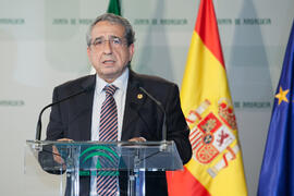 José Ángel Narváez en su toma de posesión como Rector de la Universidad de Málaga. Palacio de San Telmo, Sevilla. Enero de 2016
