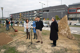 Intervención de Cristóbal Ortega. Inauguración de la "primera arbolada" en la Universidad de Málaga. Escuela Técnica Superior de Ingeniería Industrial. Enero de 2020