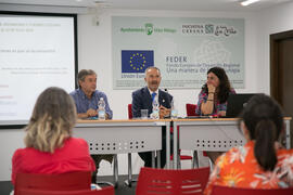 Mesa redonda con Miguel Ángel Troitiño, Francisco José Rodríguez y Alicia Castillo. Curso "Patrimonio y Turismo Cultural". Cursos de Verano de la Universidad de Málaga. Vélez Málaga. Julio de 2018